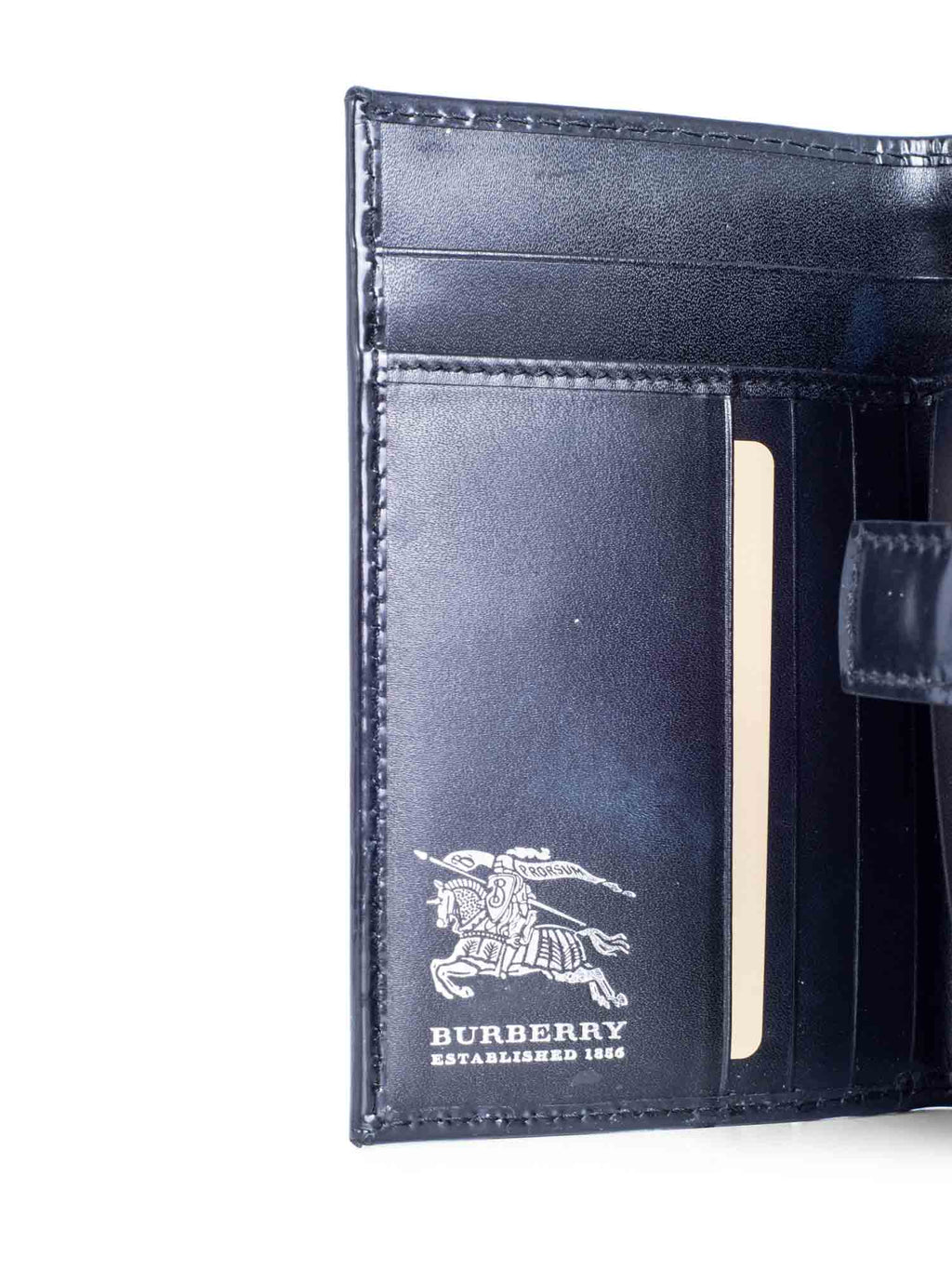 Burberry Nova Check Leather Buckle Wallet Beige Black Silver