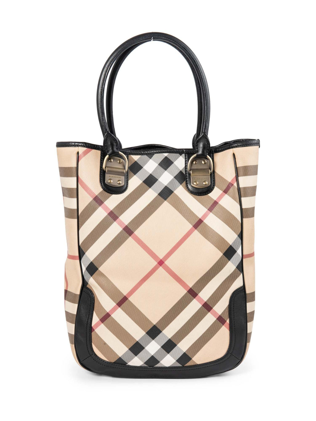 Burberry Nova Check Top Handle Shopper Bag Beige