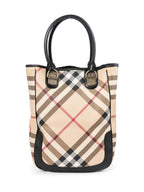 Burberry Nova Check Top Handle Shopper Bag Beige