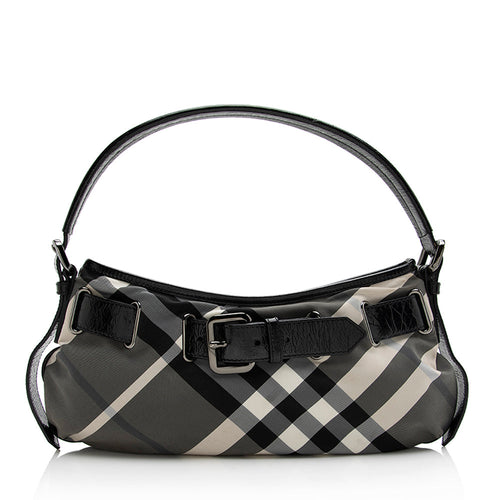 Burberry Nylon Beat Check Shoulder Bag (SHF-21878)