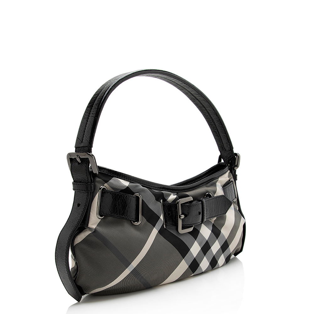 Burberry Nylon Beat Check Shoulder Bag (SHF-21878)