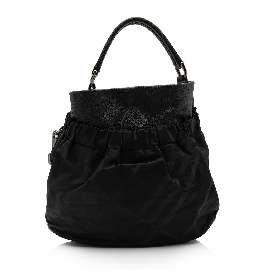 Burberry Nylon Check Large Hobo (SHF-o0QWiZ)