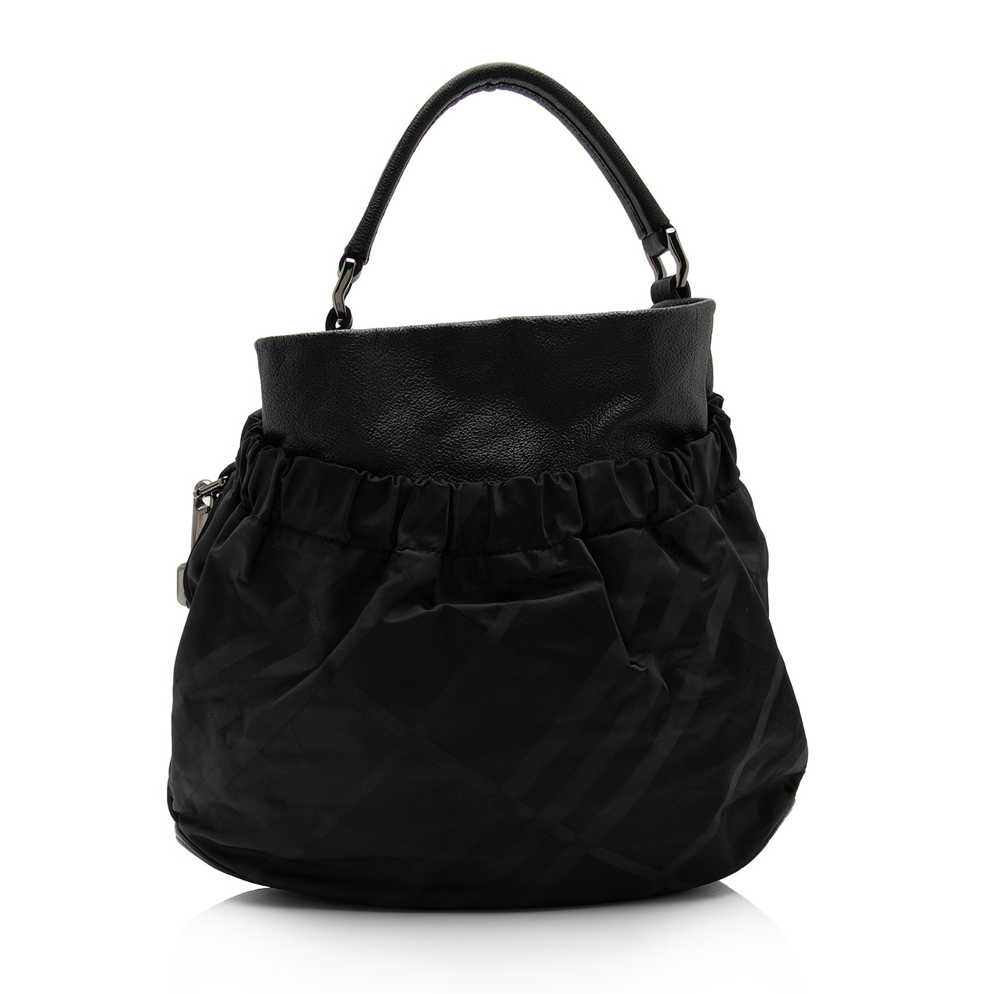 Burberry Nylon Check Large Hobo (SHF-o0QWiZ)