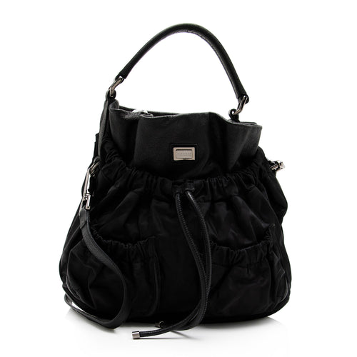 Burberry Nylon Check Large Hobo (SHF-o0QWiZ)