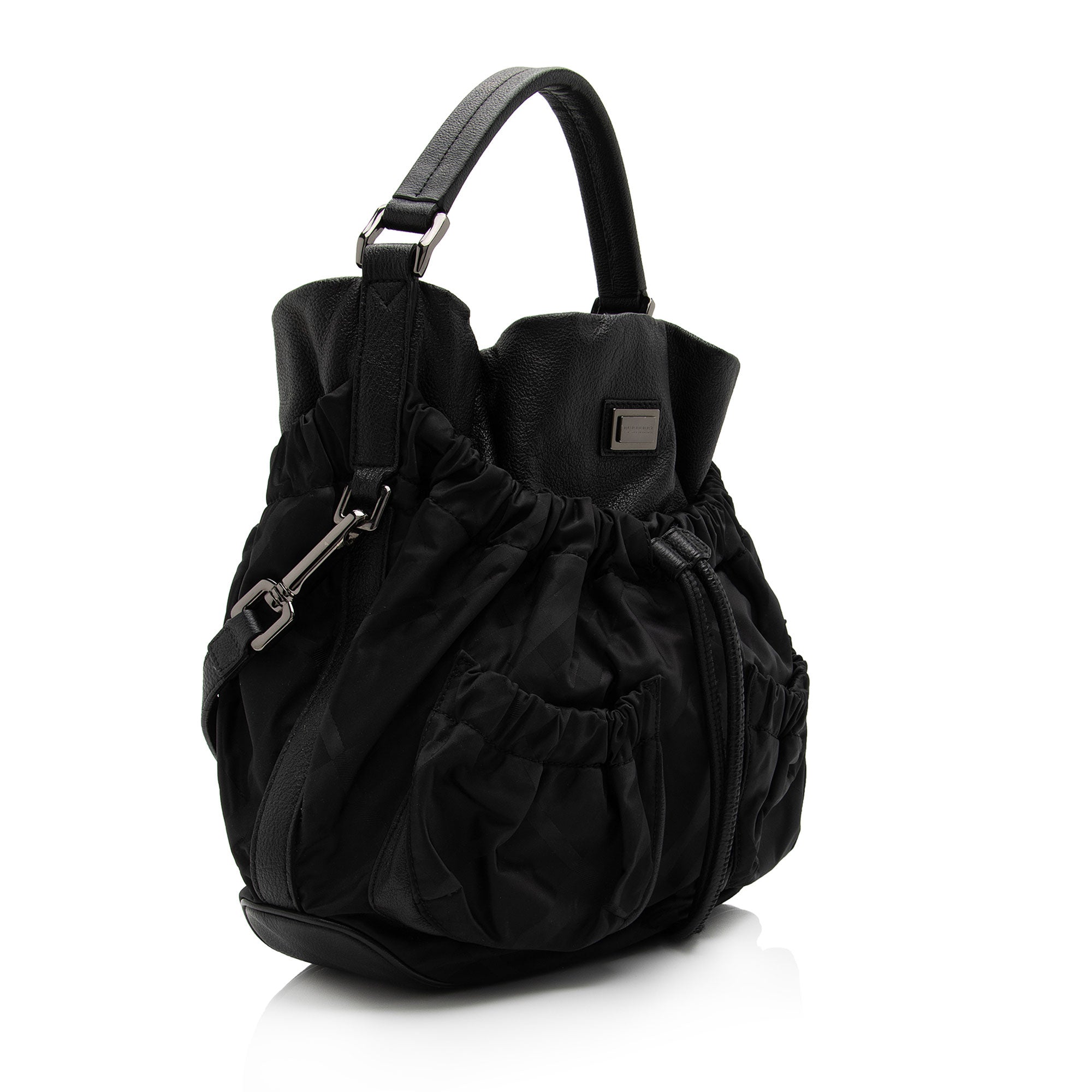 Burberry Nylon Check Large Hobo (SHF-o0QWiZ)