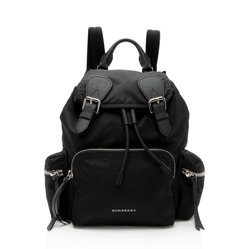 Burberry Nylon Leather Medium Rucksack Backpack (SHF-L8DnLS)