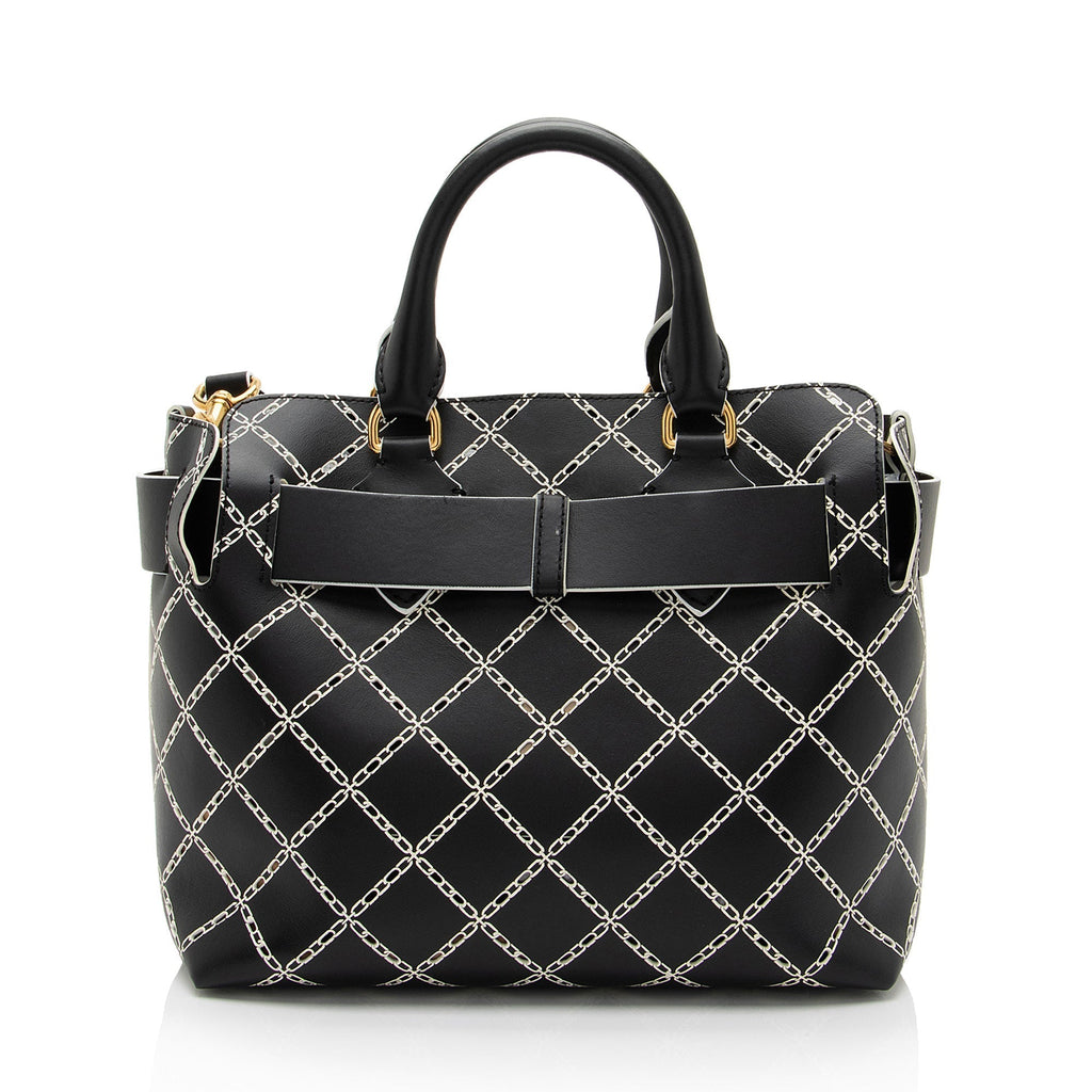Burberry Perforated Leather Marais Belted Small Tote (SHF-FSQnP3)