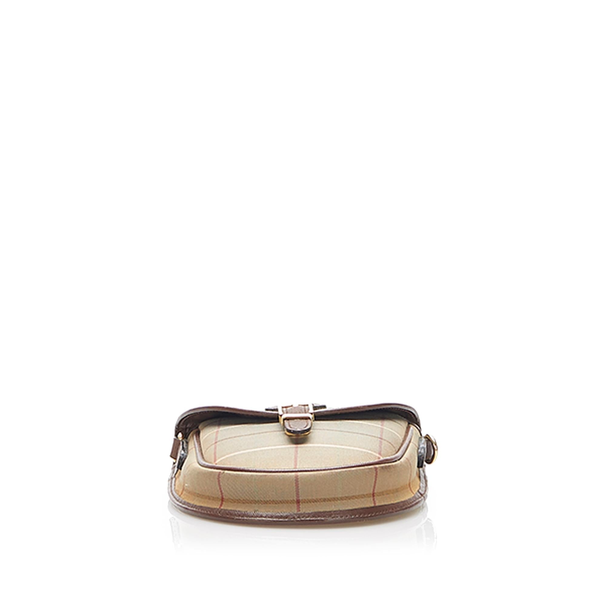 Burberry Plaid Canvas Crossbody Bag (SHG-22369)