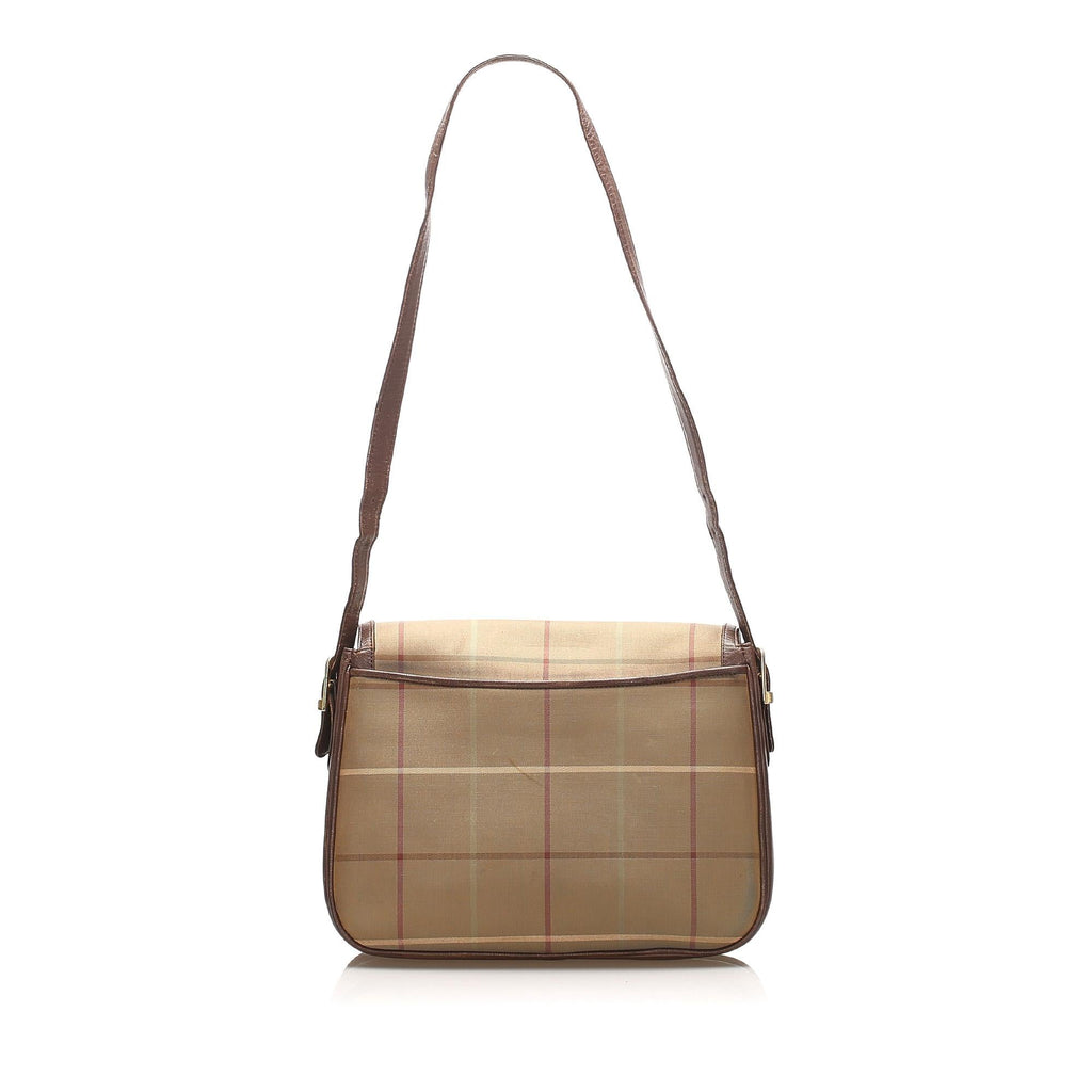 Burberry Plaid Canvas Crossbody Bag (SHG-22411)