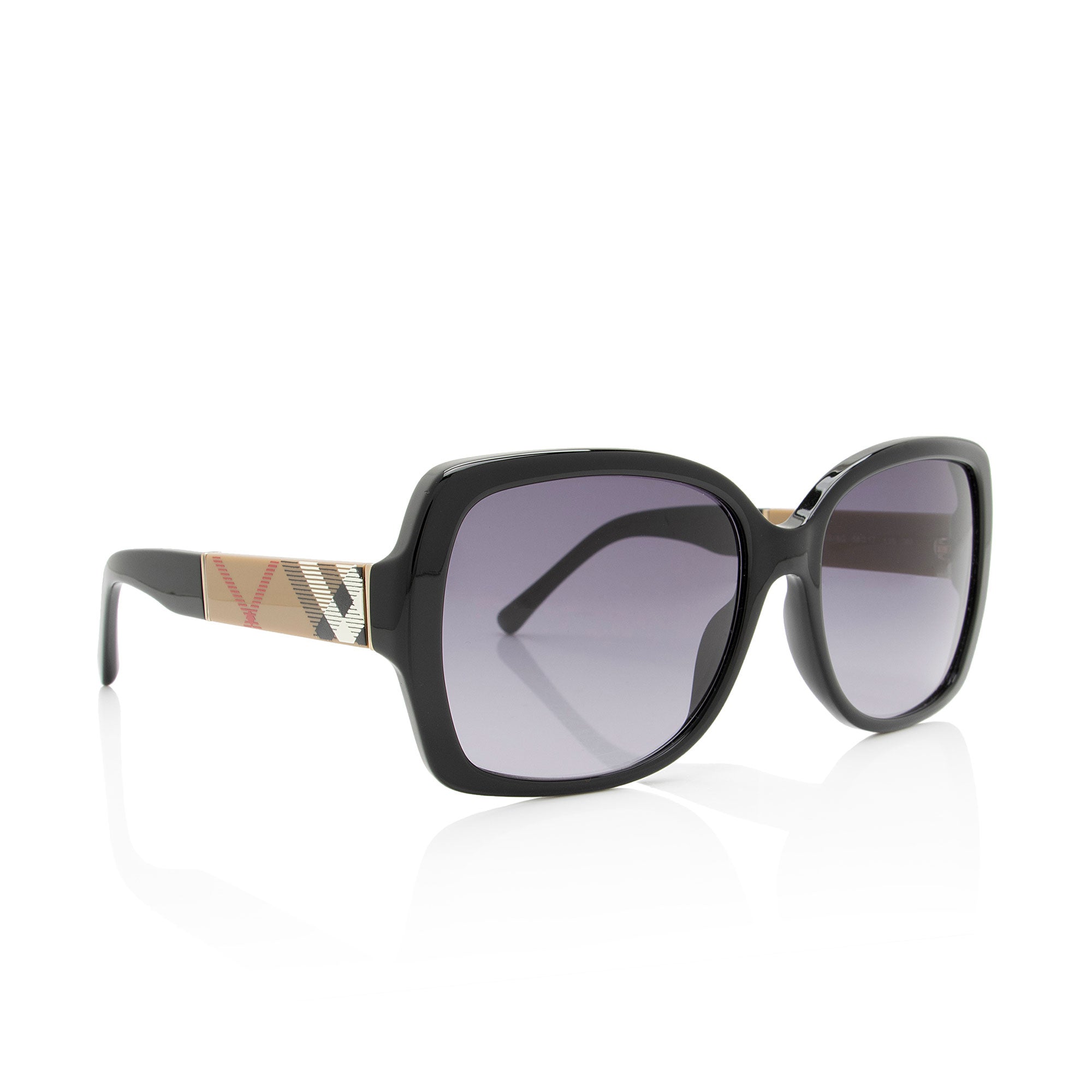 Burberry Polarized Check Square Sunglasses (SHF-E0YAVt)