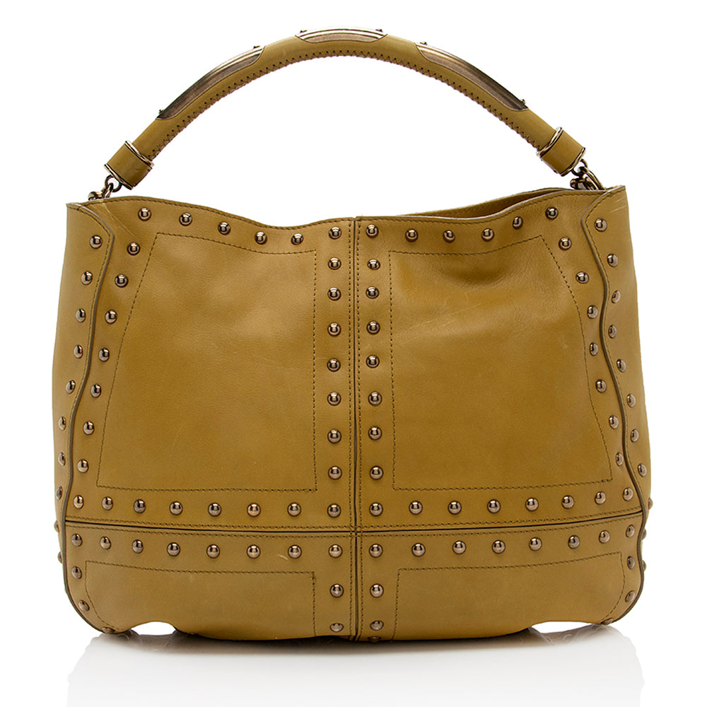 Burberry Prosum Leather Studded Hobo (SHF-18481)