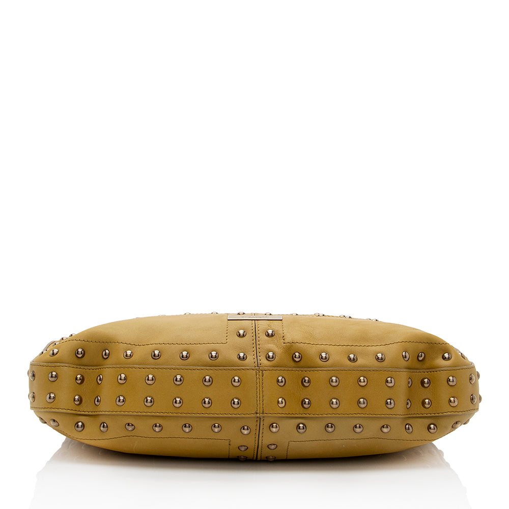 Burberry Prosum Leather Studded Hobo (SHF-18481)