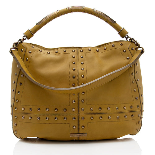 Burberry Prosum Leather Studded Hobo (SHF-18481)