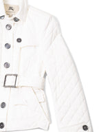 Burberry Quilted Belted Jacket White