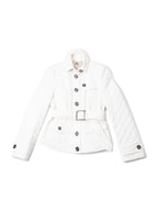 Burberry Quilted Belted Jacket White