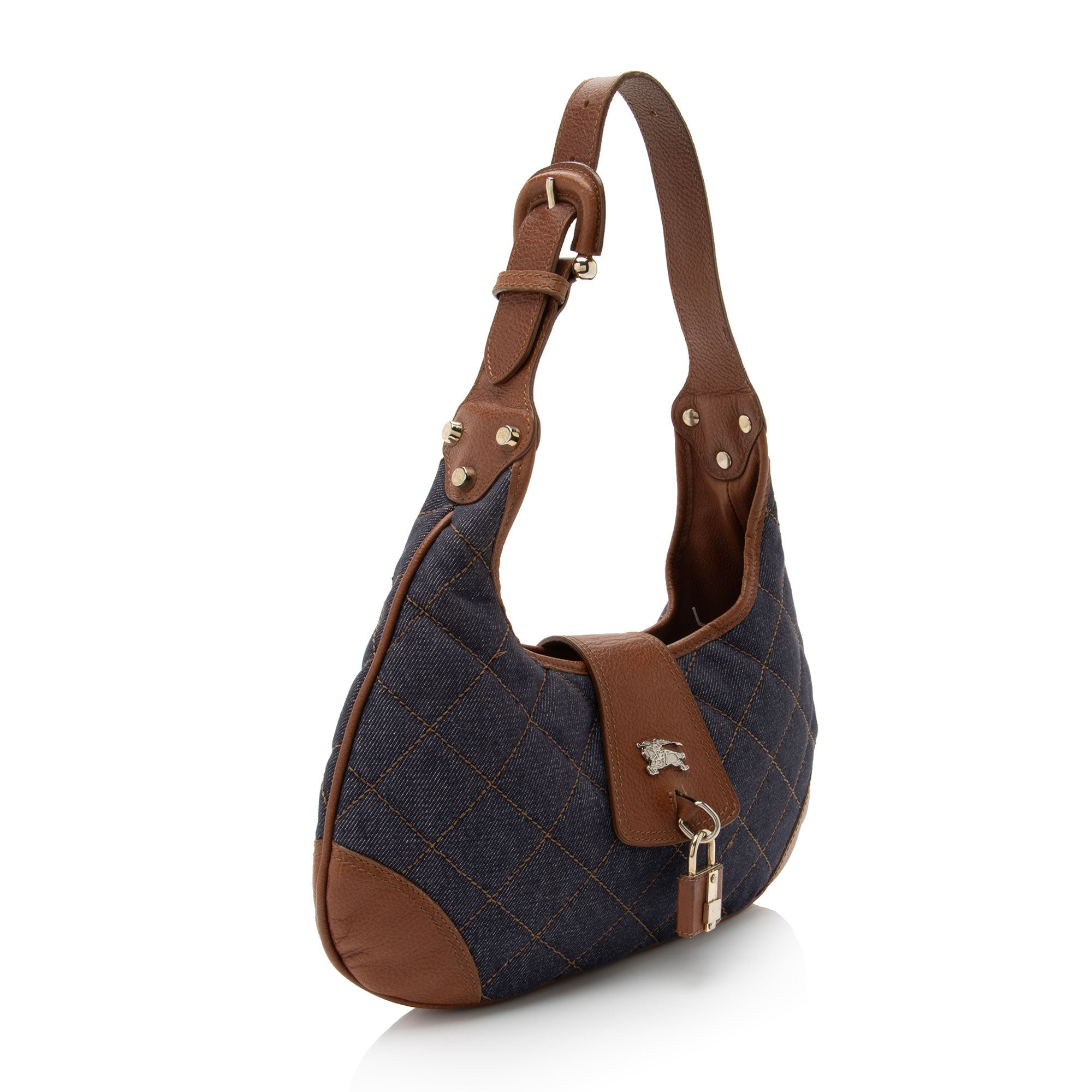 Burberry Quilted Denim Brooke Hobo (SHF-WPD1Mt)