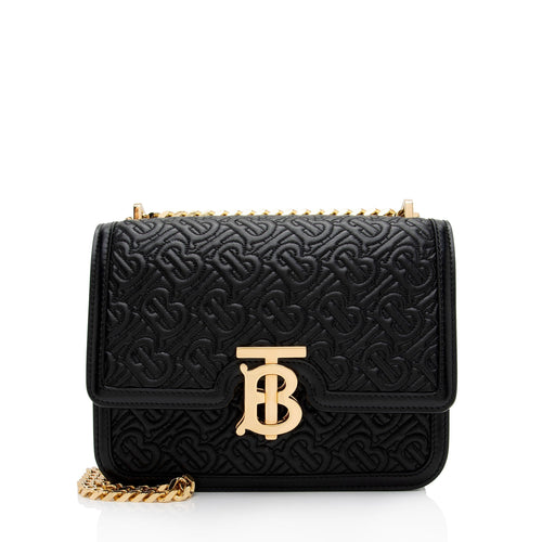 Burberry Quilted Lambskin TB Flap Chain Small Shoulder Bag (SHF-CKbjKv)