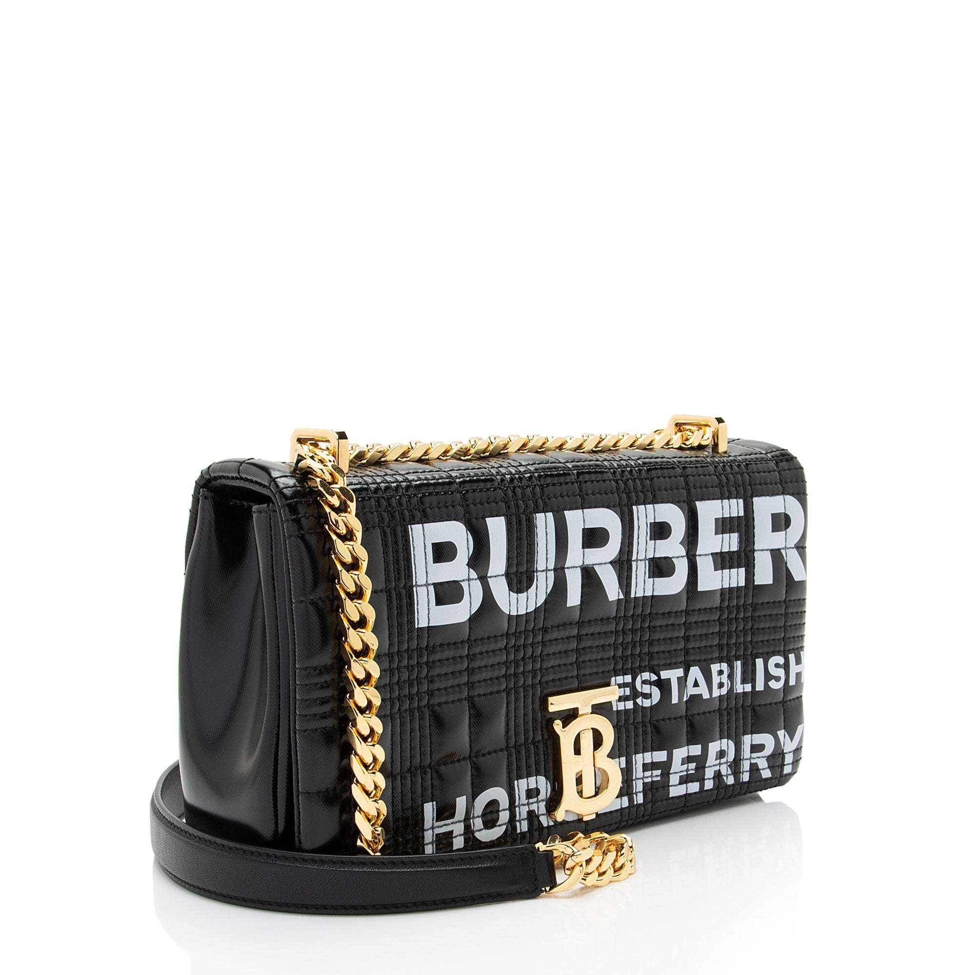 Burberry Quilted Lambskin TB Lola Chain Small Crossbody (SHF-9X7fKN)