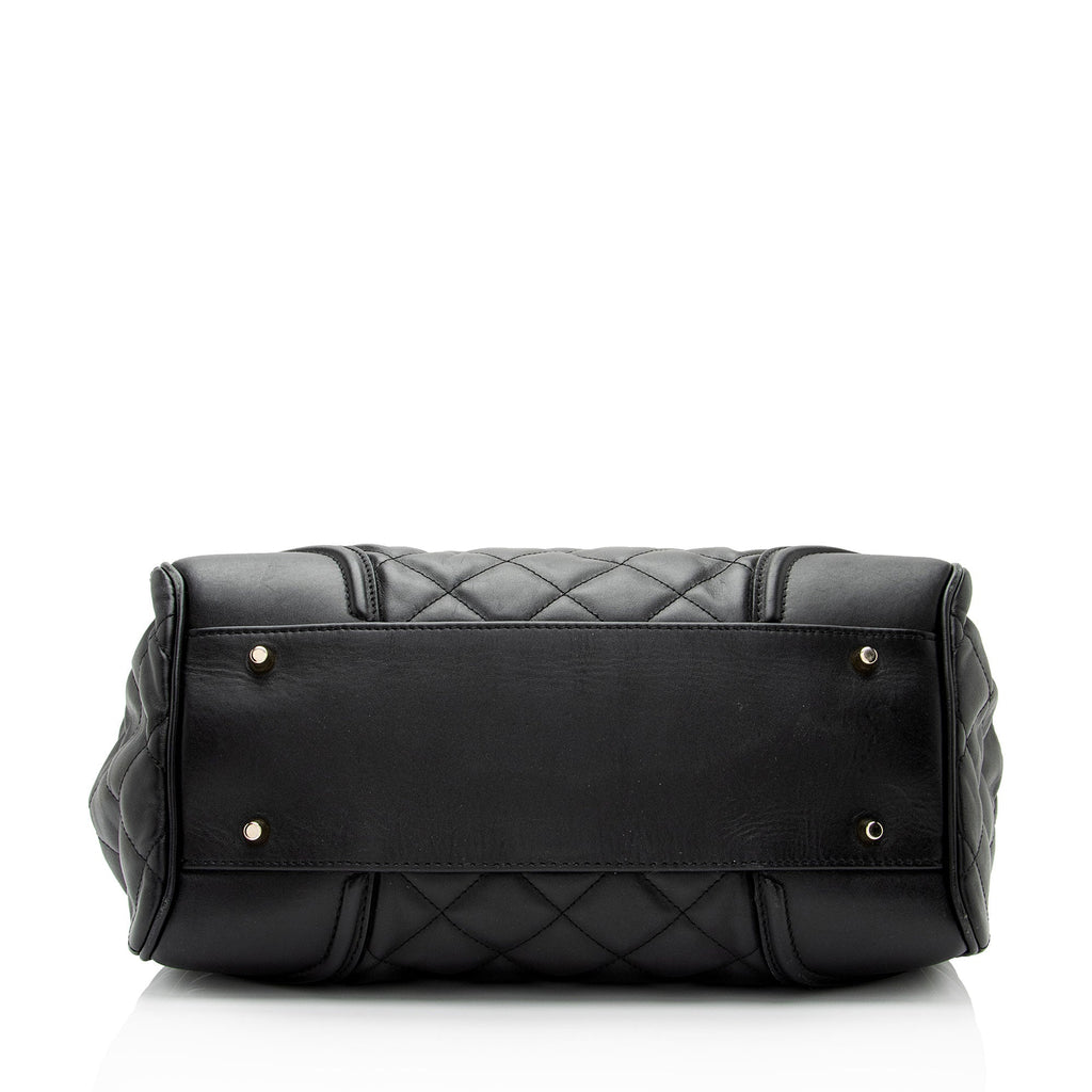 Burberry Quilted Leather Manor Satchel (SHF-XS6CjR)