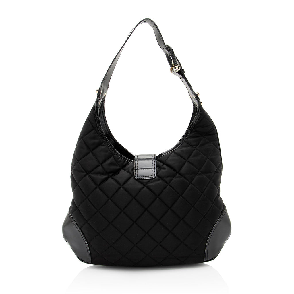 Burberry Quilted Nylon Brooke Hobo (SHF-BNs7Ro)