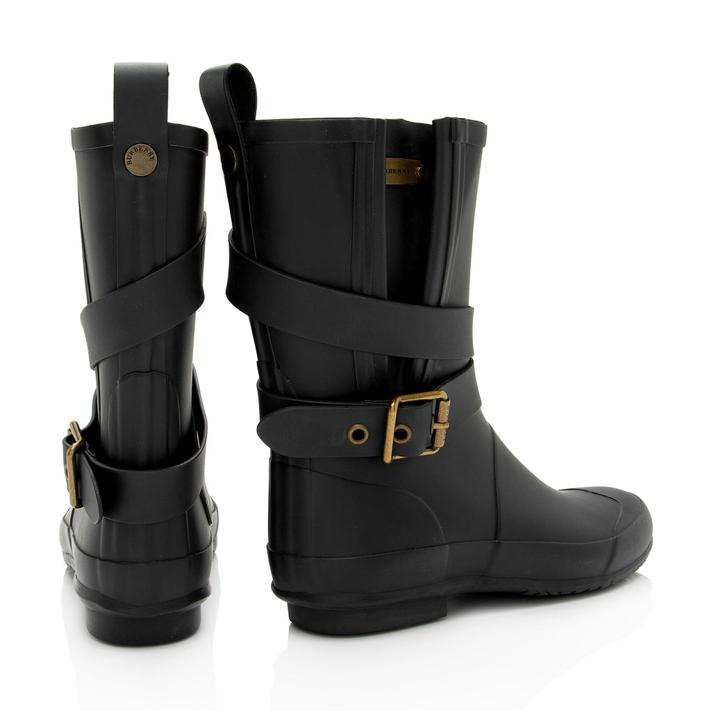 Burberry Rubber Buckle Rain Boots - Size 6 / 36 (SHF-MJ5nER)