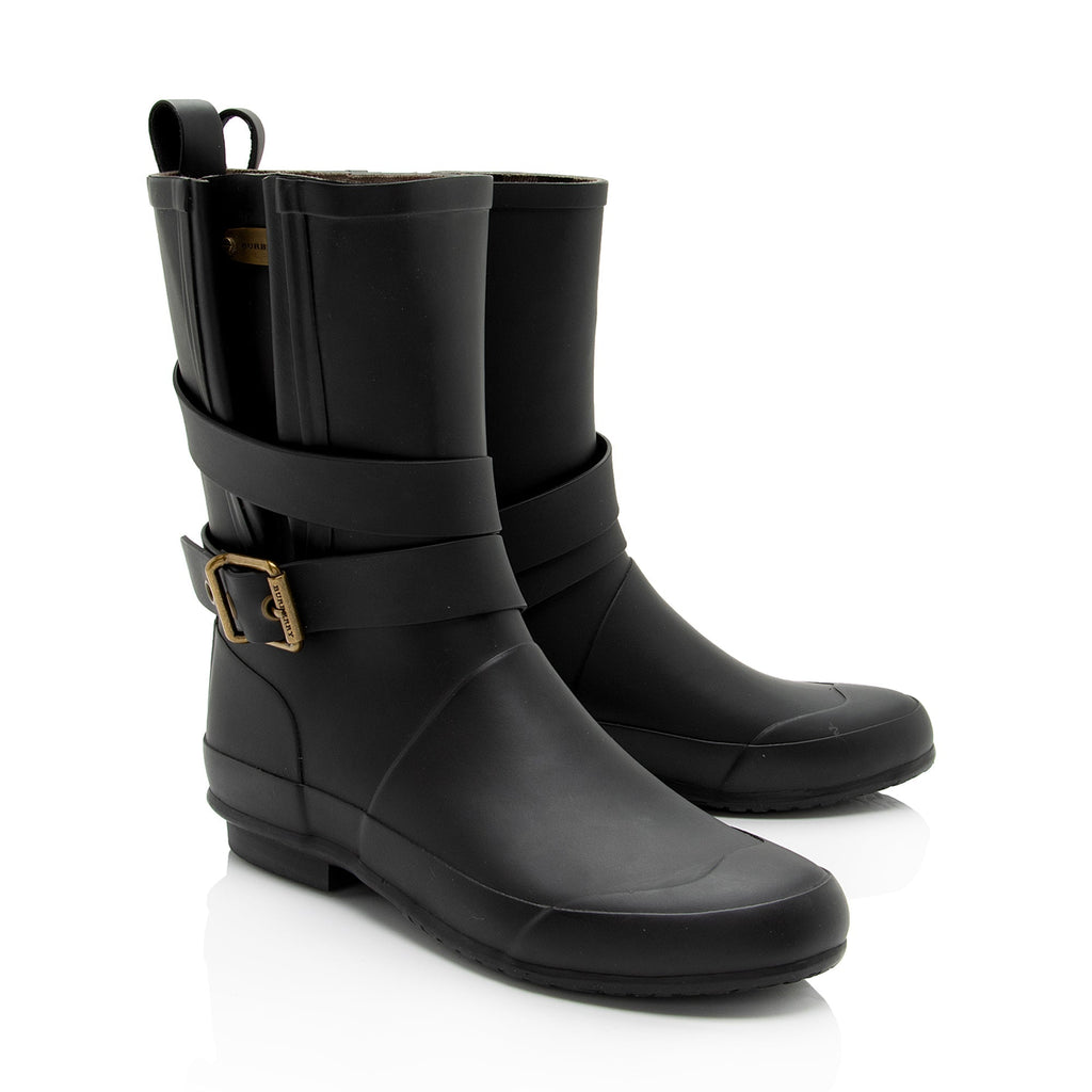 Burberry Rubber Buckle Rain Boots - Size 6 / 36 (SHF-MJ5nER)
