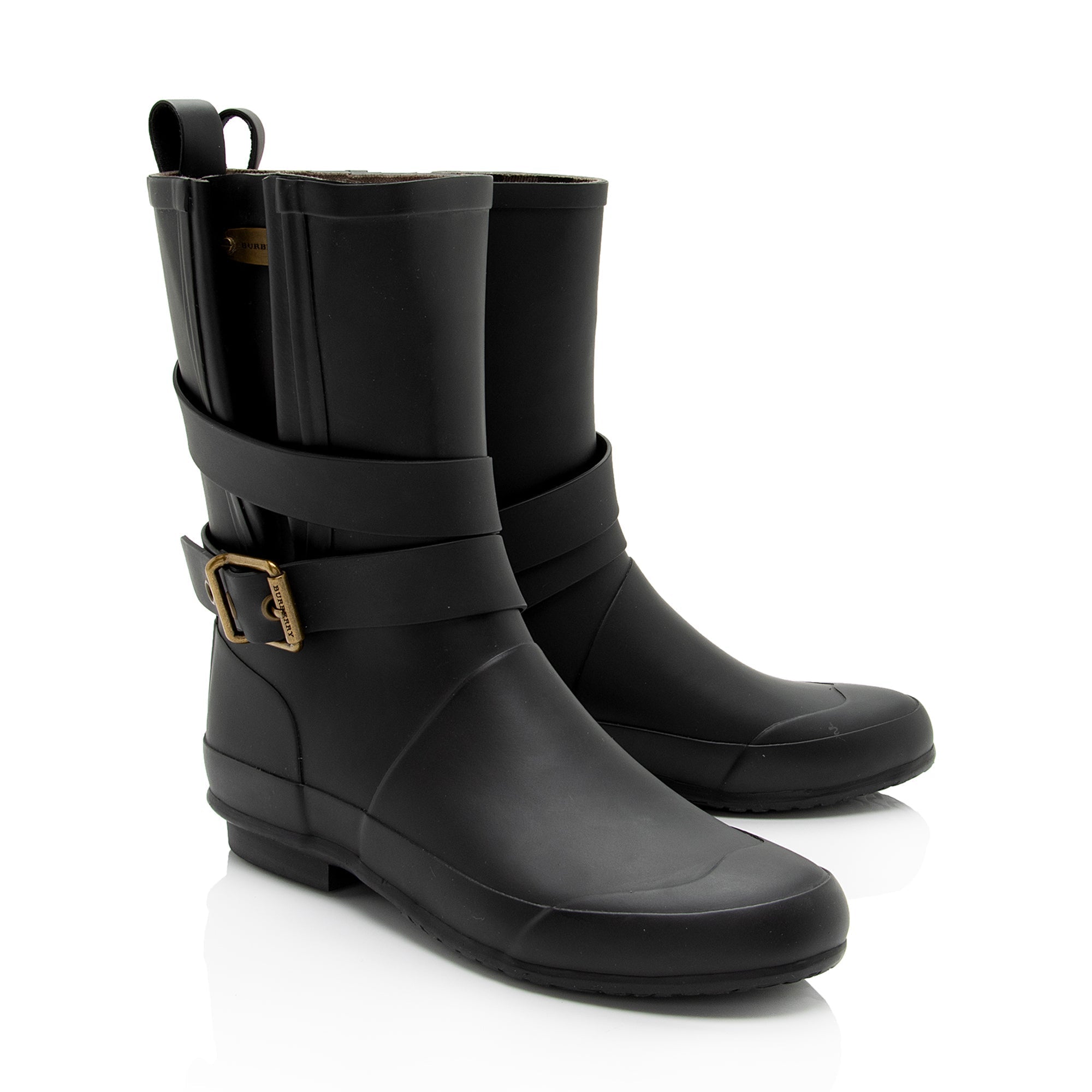 Burberry Rubber Buckle Rain Boots - Size 6 / 36 (SHF-MJ5nER)