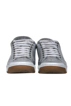 Burberry - Silver Logo Print Lace-Up Platform Sneakers Sz 8.5