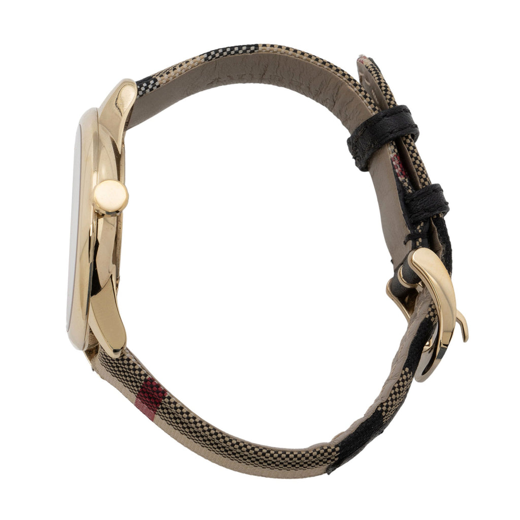 Burberry Stainless Steel Swiss Honey Check Watch (SHF-tXyBvR)