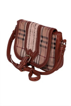 Burberry - Tan Leather and Signature Plaid Crossbody Bag