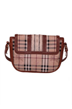 Burberry - Tan Leather and Signature Plaid Crossbody Bag