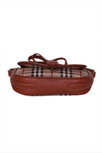 Burberry - Tan Leather and Signature Plaid Crossbody Bag