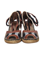 Burberry - Tan Signature Plaid Strappy Wedges Sz 10