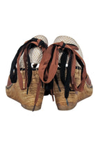 Burberry - Tan Signature Plaid Strappy Wedges Sz 10