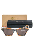 Burberry - Tan Tartan Print Square Sunglasses