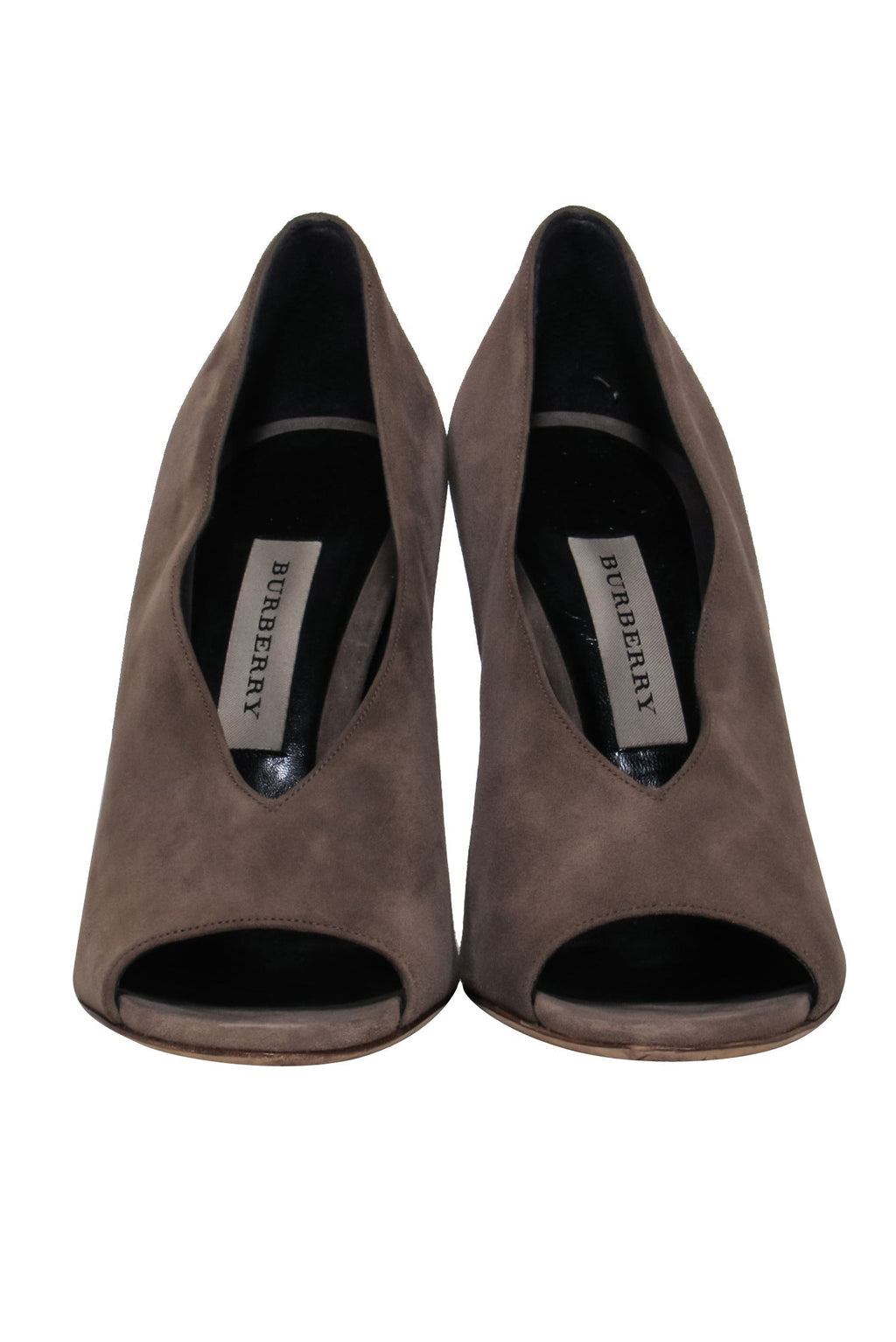 Burberry - Taupe Suede Slip-On Wedges w/ Marbled Heel Sz 10