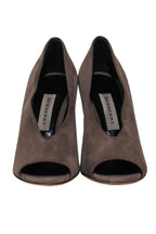 Burberry - Taupe Suede Slip-On Wedges w/ Marbled Heel Sz 10