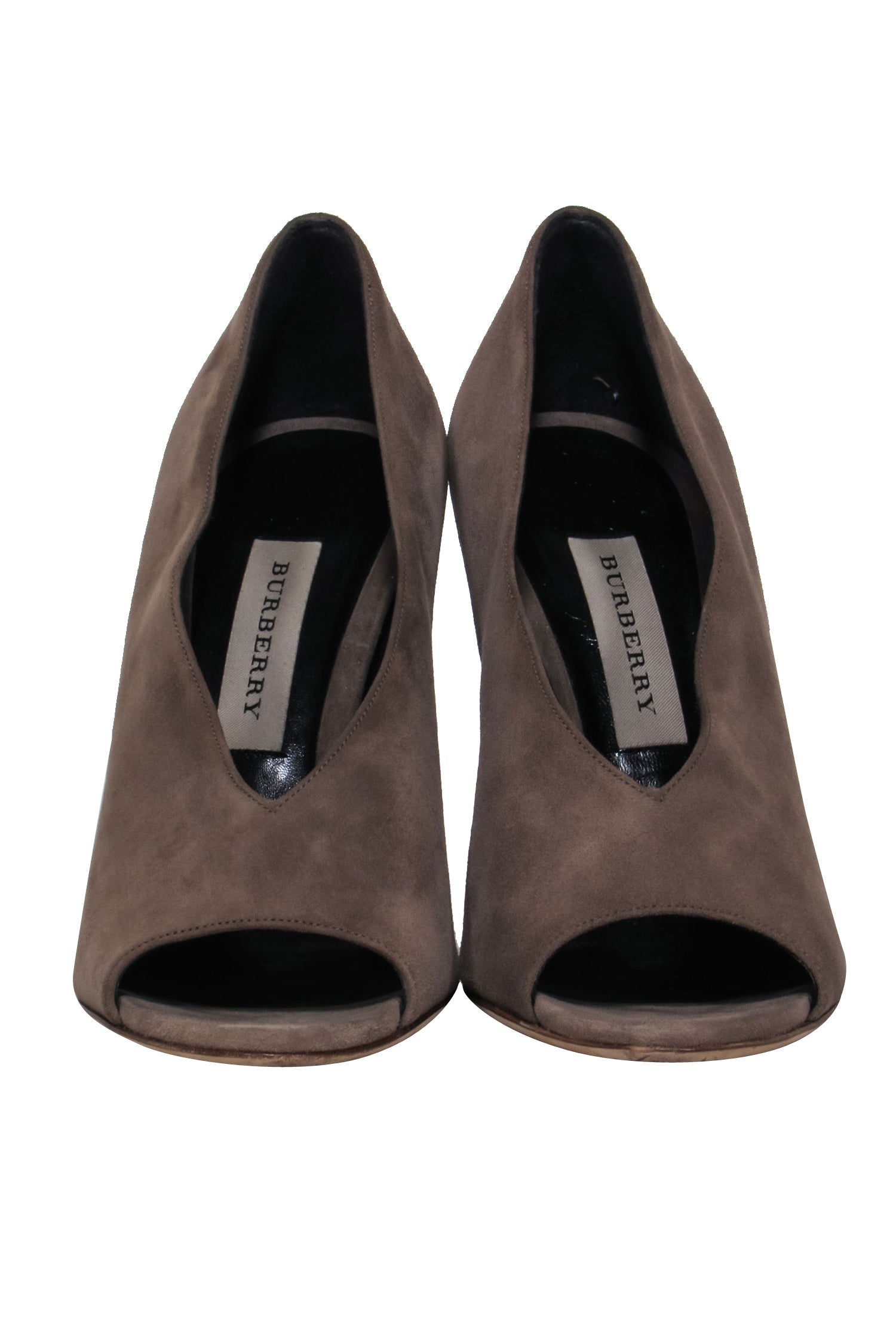 Burberry - Taupe Suede Slip-On Wedges w/ Marbled Heel Sz 10
