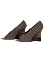 Burberry - Taupe Suede Slip-On Wedges w/ Marbled Heel Sz 10