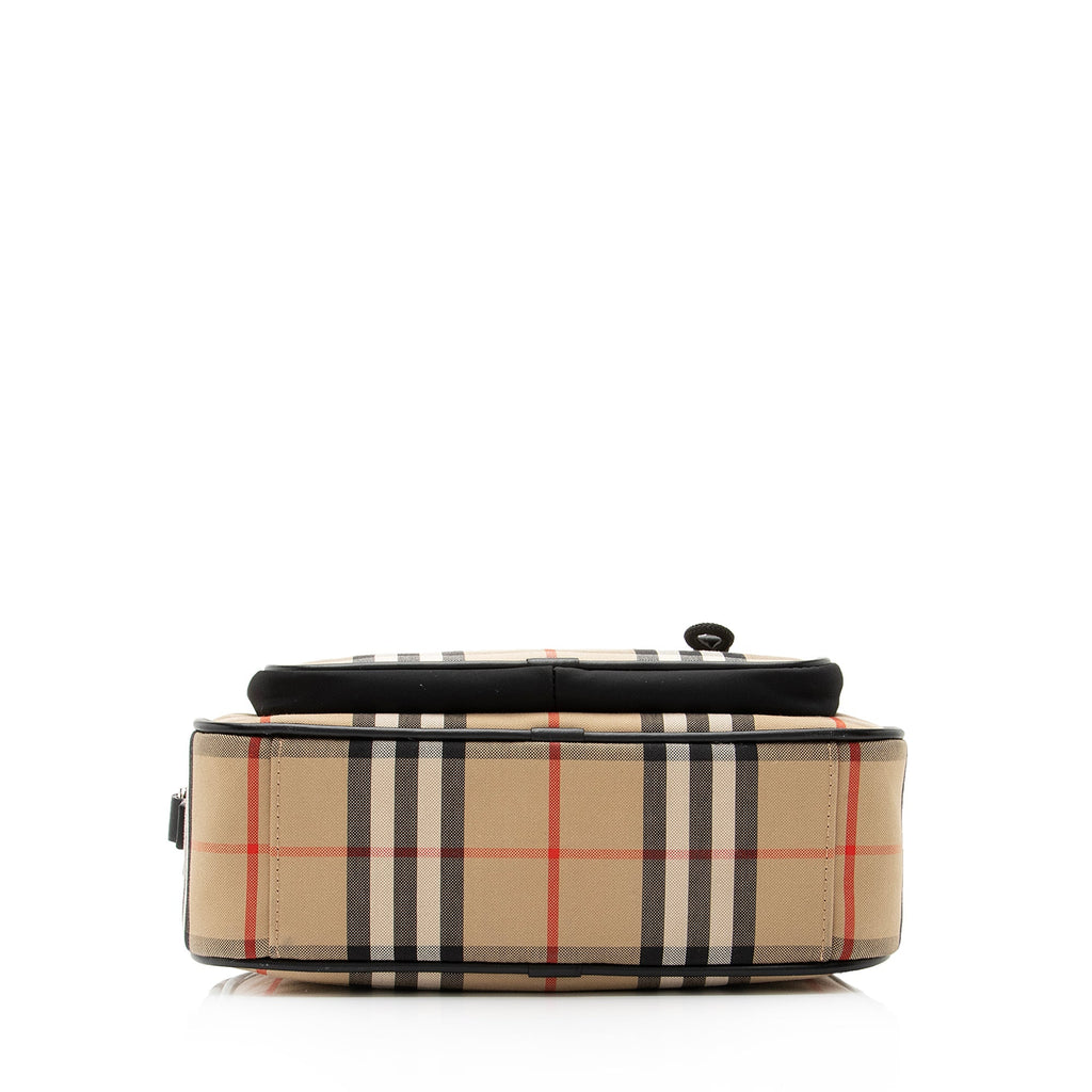 Burberry Vintage Canvas Check Leather Crossbody Bag (SHF-23042)