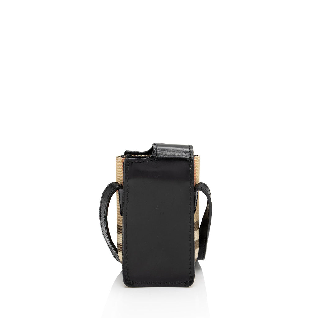 Burberry Vintage Canvas Nova Check Phone Pouch Crossbody (SHF-gakZW6)