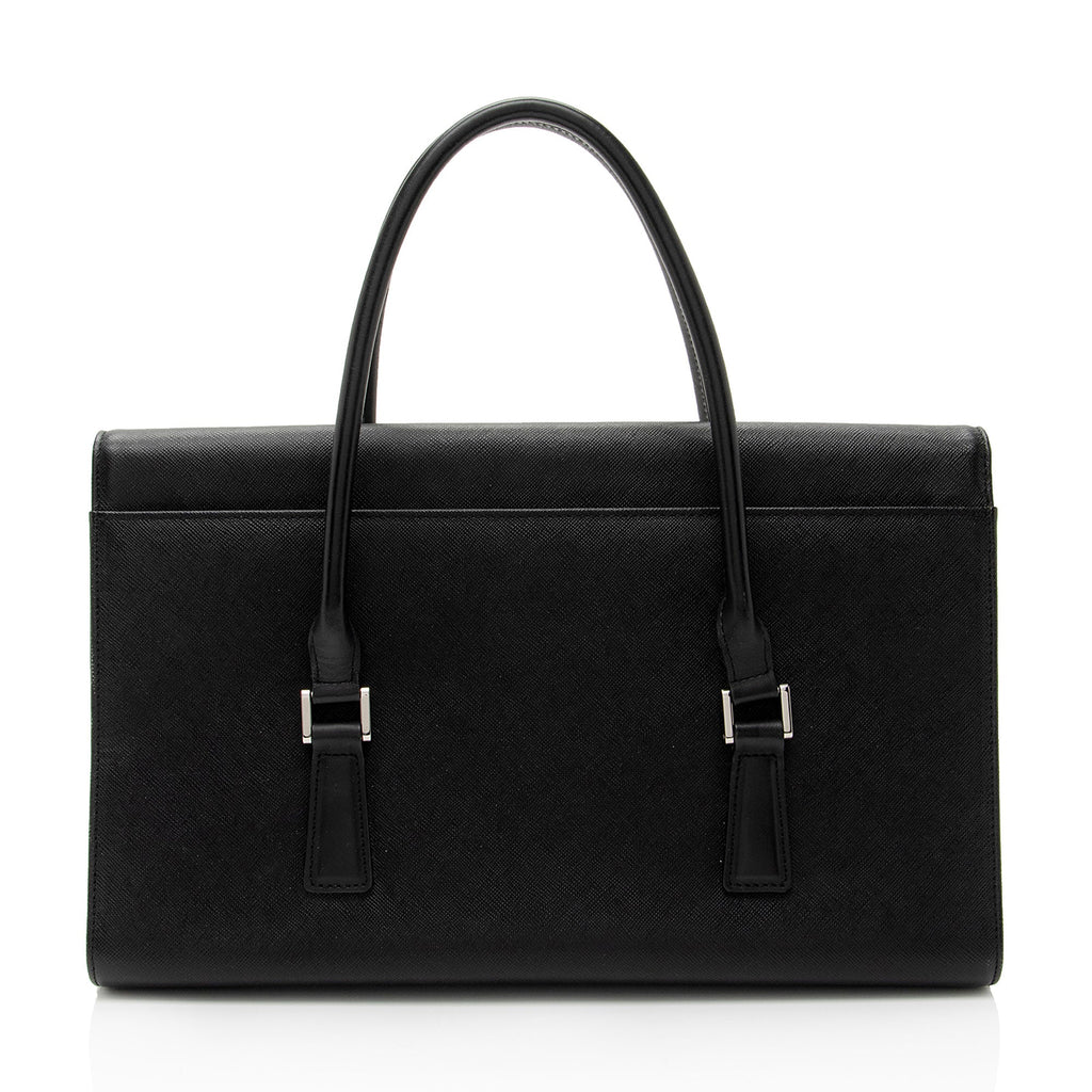 Burberry Vintage Leather Flap Satchel (SHF-dbBhnT)