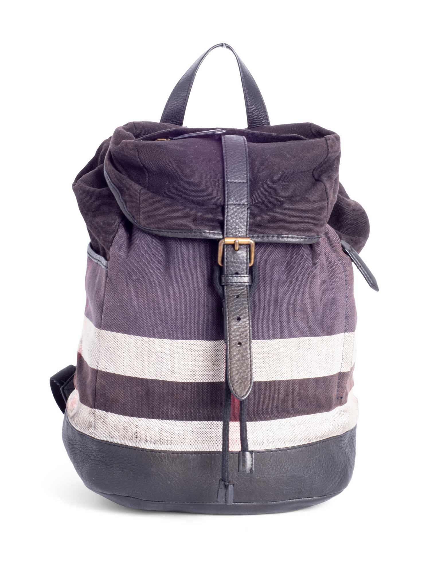 Burberry Vintage Nova Check Utility Unisex Large Backpack Black