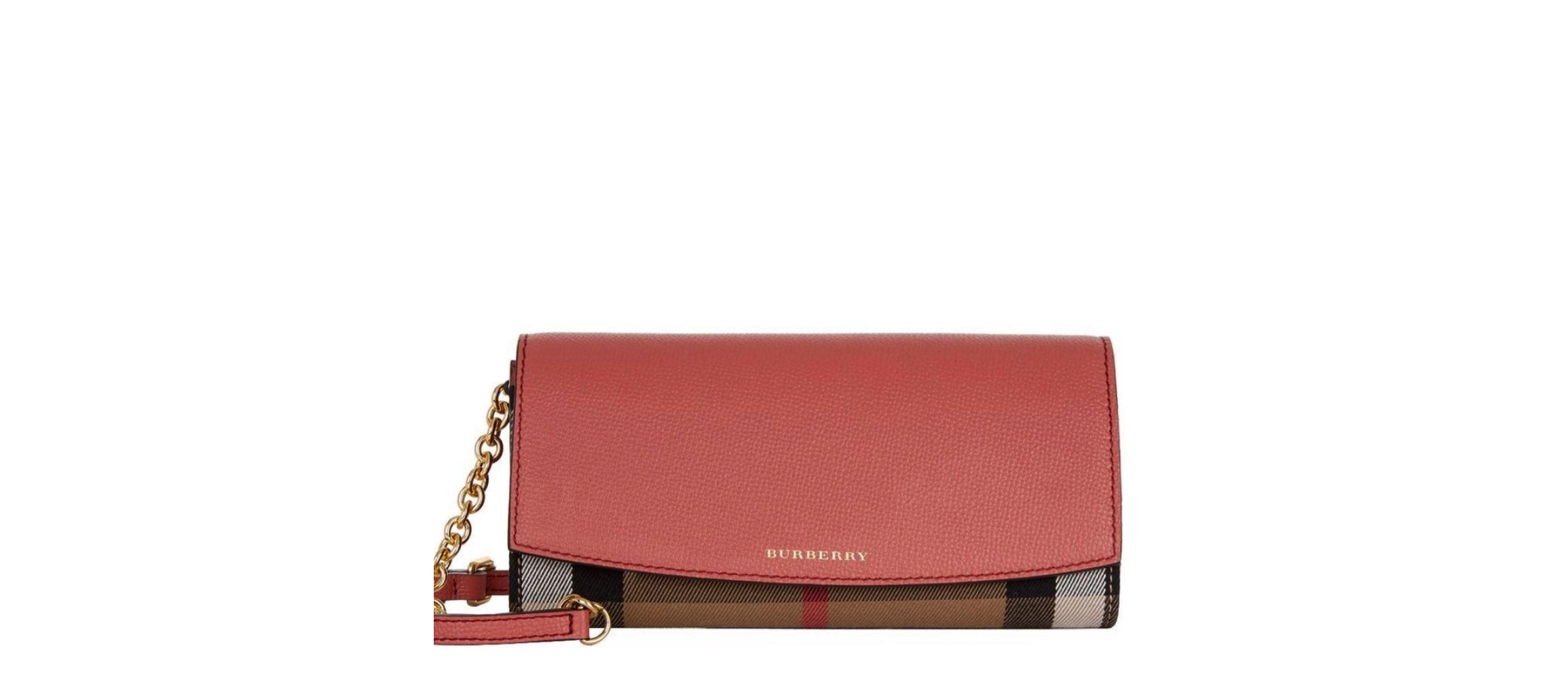 Burberry Wallet on Chain Cross Body Bag Cinnamon Red