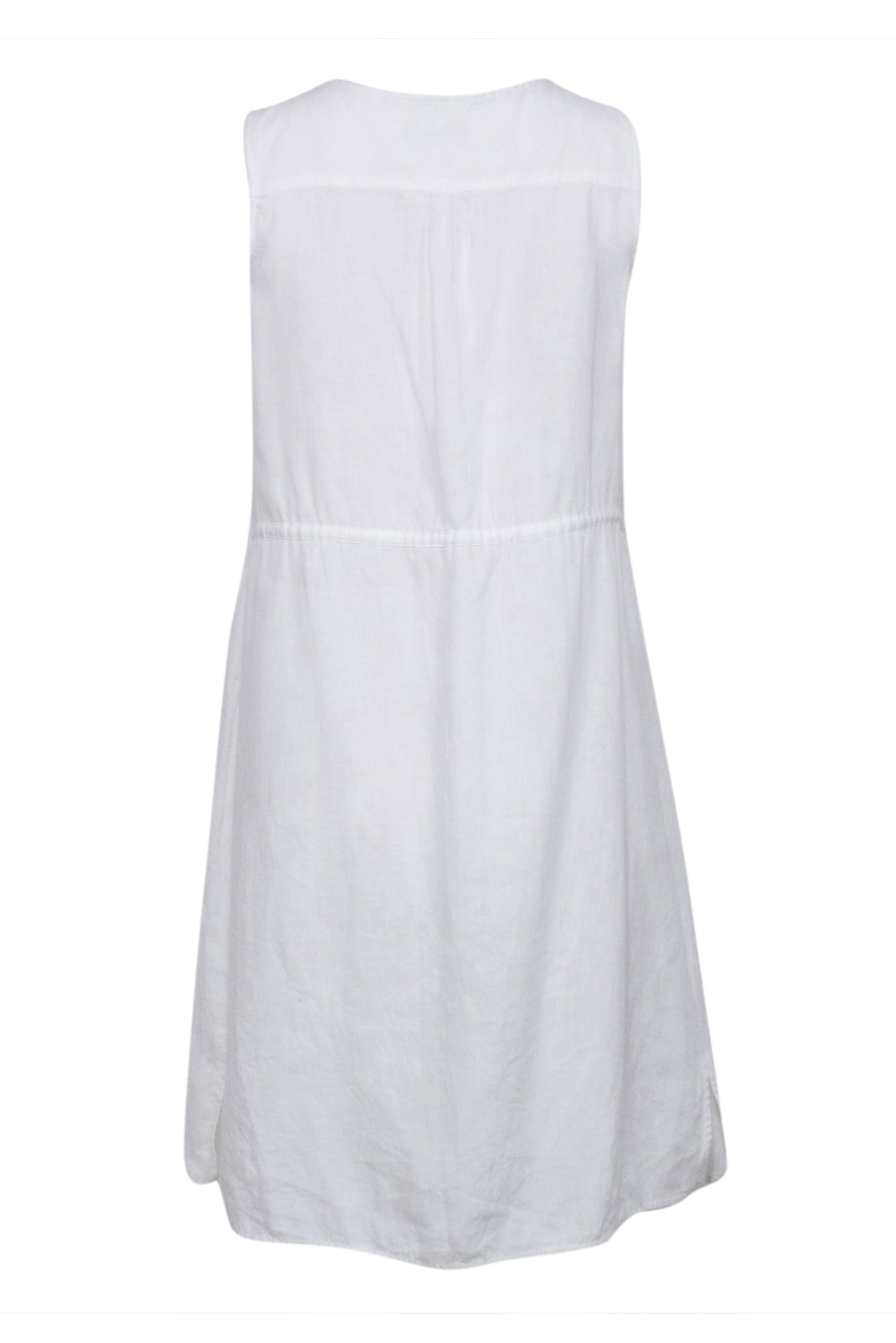 Burberry - White Sleeveless Shirt Dress w/ Drawstring Waist Sz 4