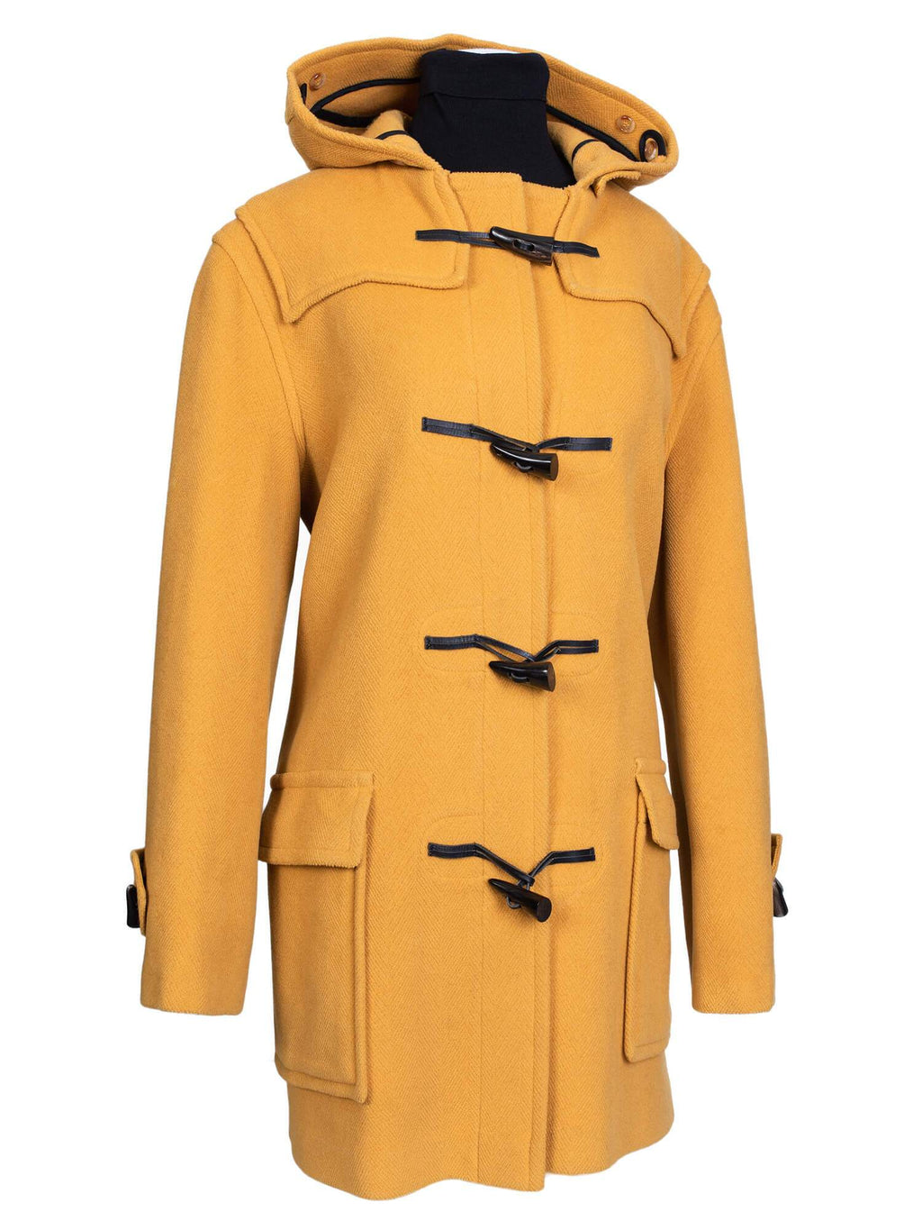 Burberry Wool Hooded Duffle Coat Yellow