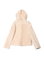 Burberry Wool Toggle Closure Hooded Duffle Jacket Beige