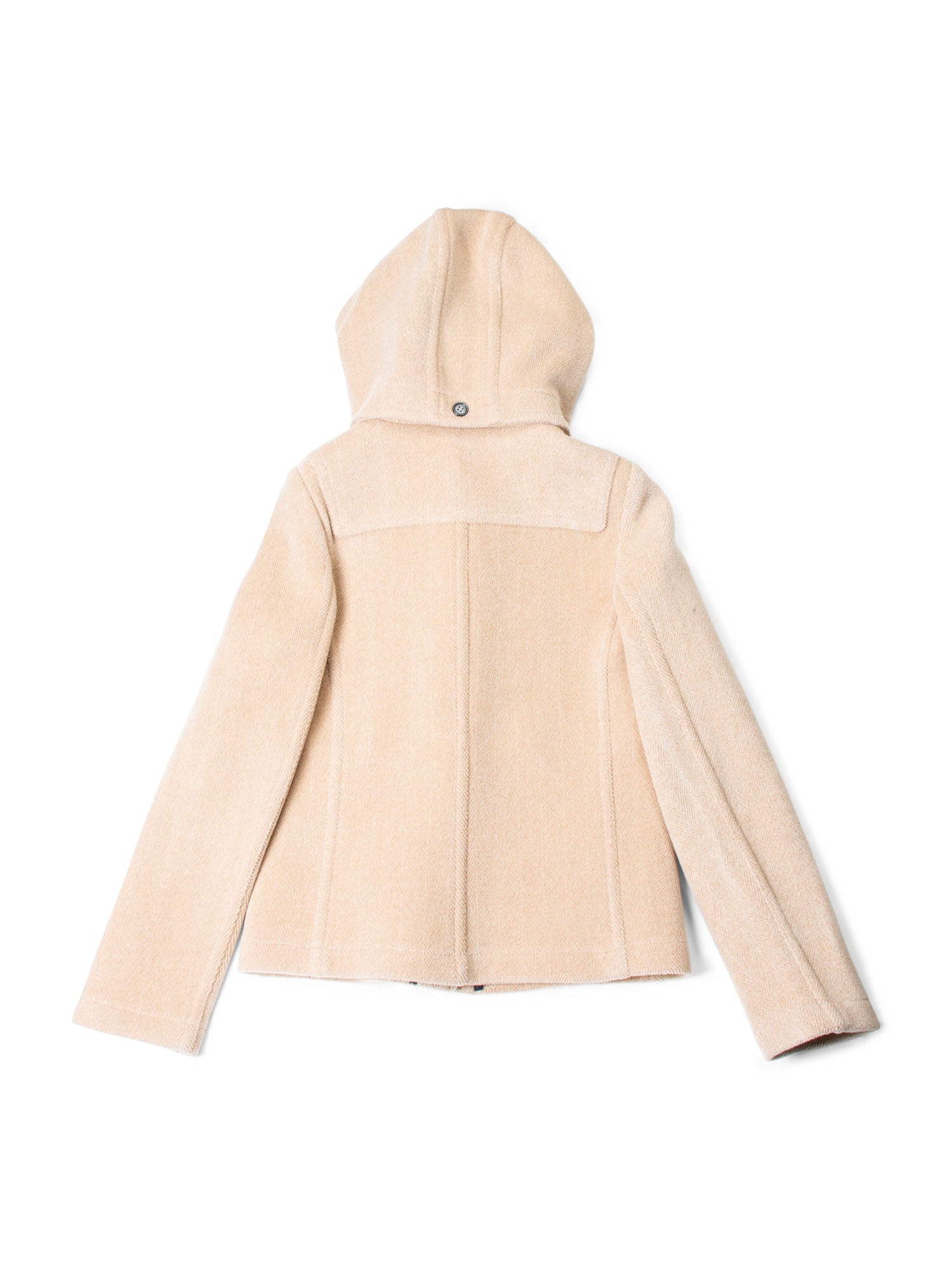 Burberry Wool Toggle Closure Hooded Duffle Jacket Beige