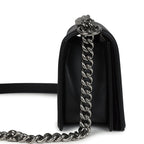 Chanel Medium Chevron Boy Bag Black Lambskin Ruthenium Hardware