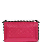 Chanel Medium Boy Bag Pink Lambskin Aged Ruthenium Hardware
